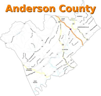 Map of Anderson County