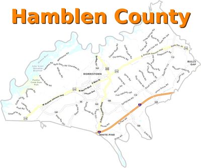 Map of Hamblen County