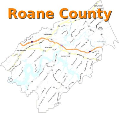 Map of Roane County